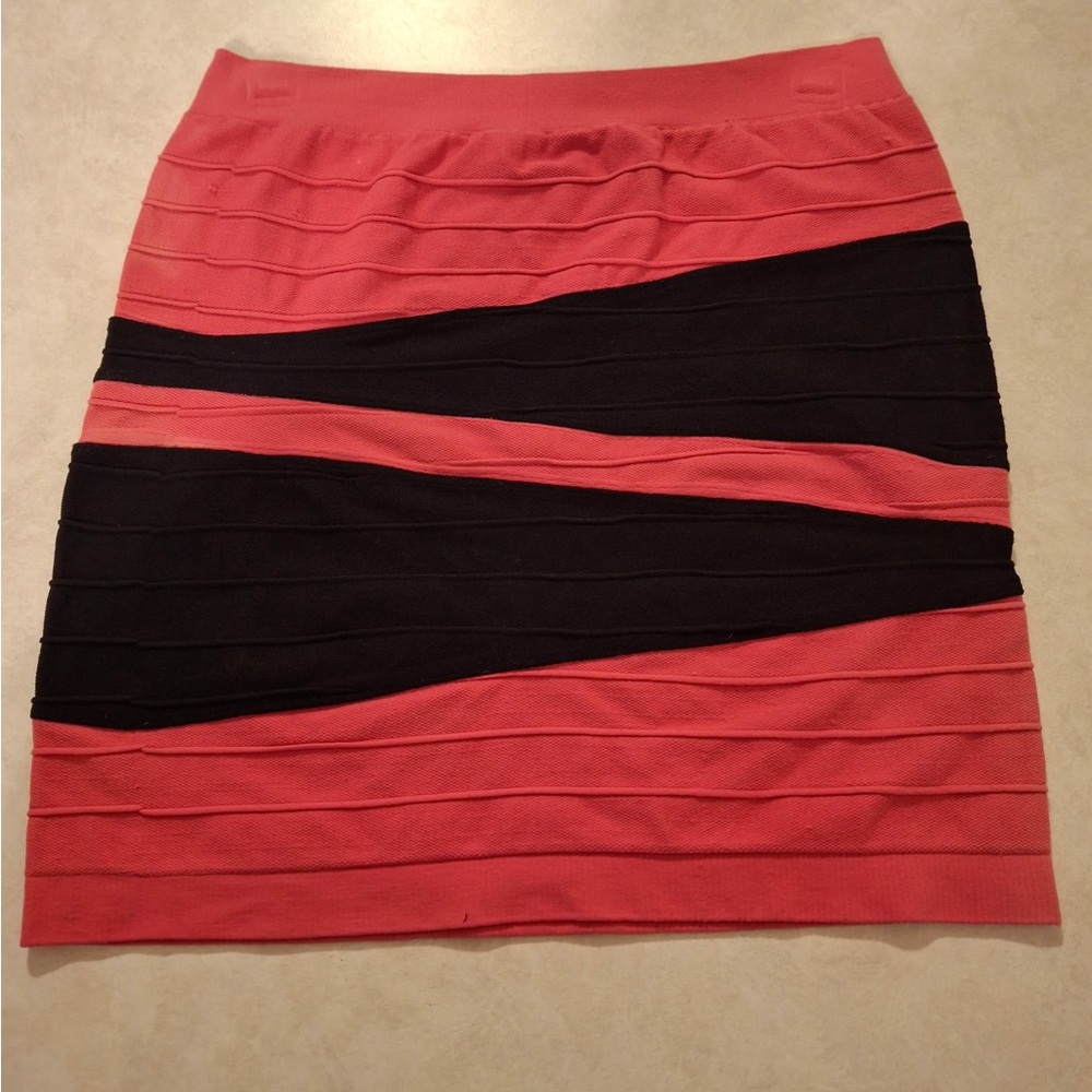 bebe Pink and Black Pencil Skirt